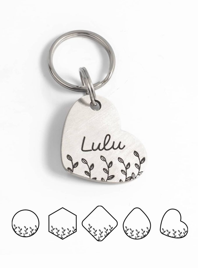 Floral ID Tag | Plaquita para perro o gato personalizada