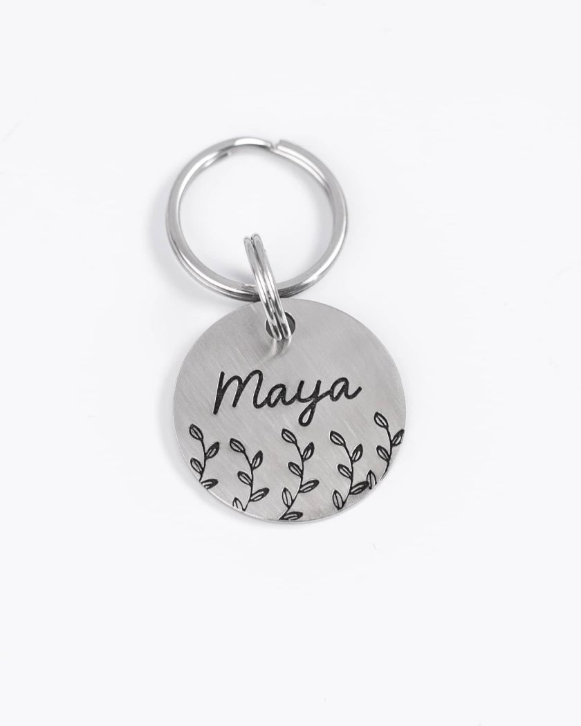 Floral ID Tag | Plaquita para perro o gato personalizada - Imagen 2