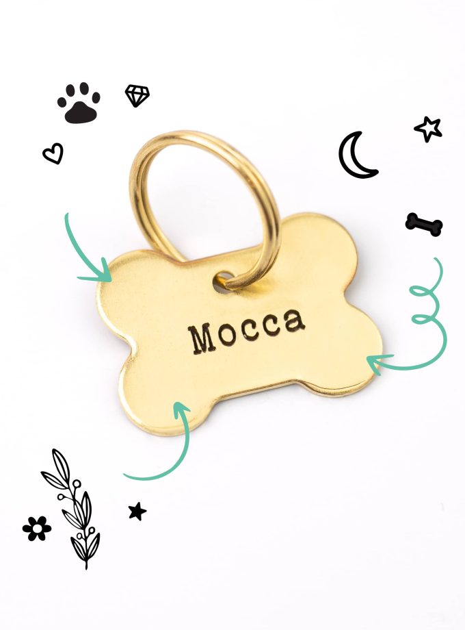 Placa personalizada, solicita el diseño y forma que te gustaría para la pet id tag de tu mascota. Identifica a tu mascota con estilo.