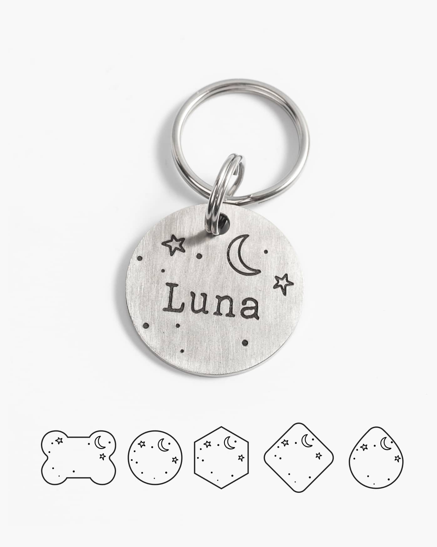 Luna ID Tag | Plaquita para perro o gato personalizada