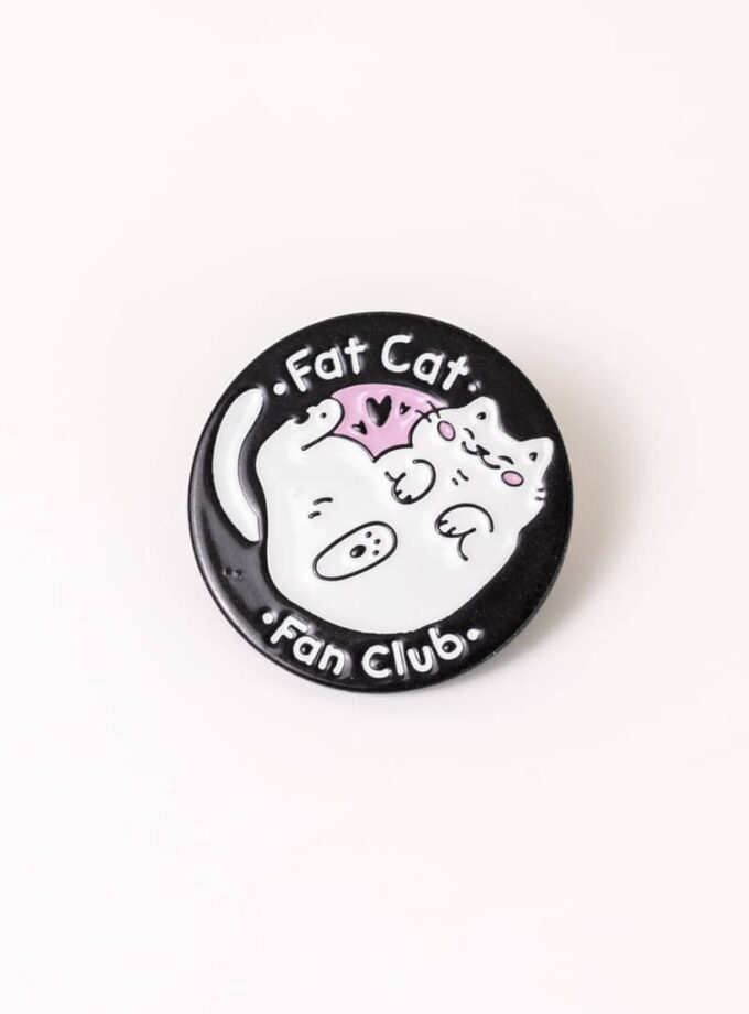 Pin, pendiente circular para los amantes de los gatos, Fan del club de gatos gordos.