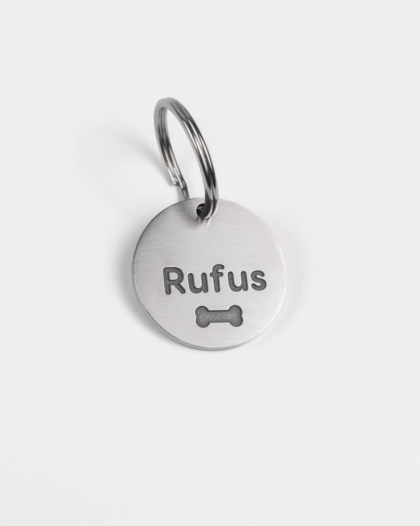 Placa de identificación para mascotas medianas personalizada - minimal - Imagen 2