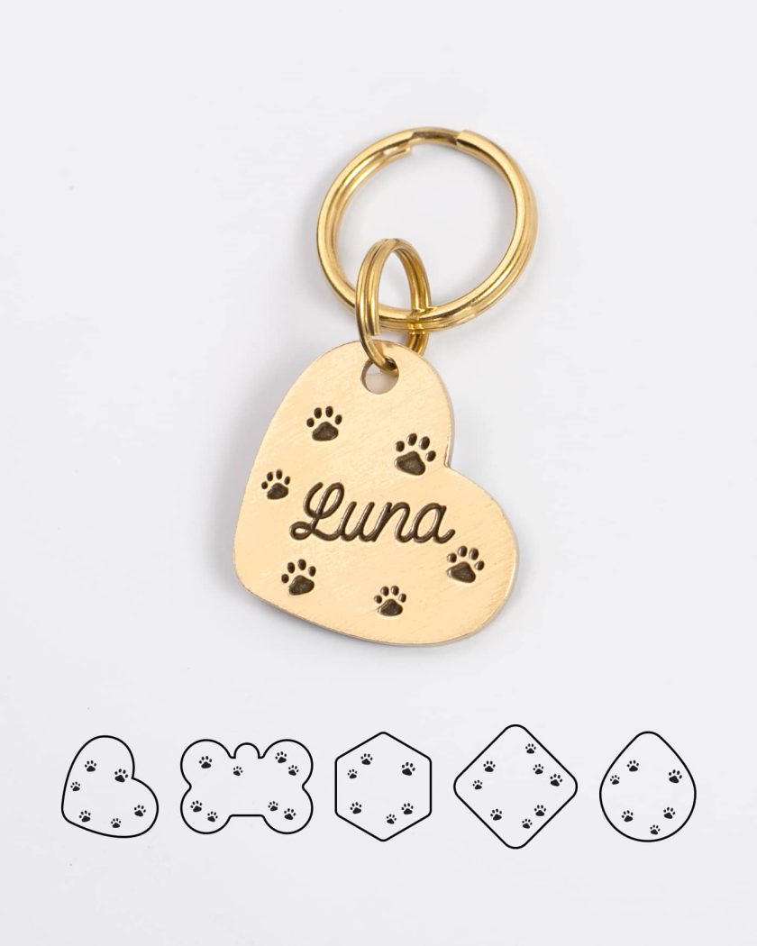 Huellitas ID Tag |  Placa personalizada para perro o gato