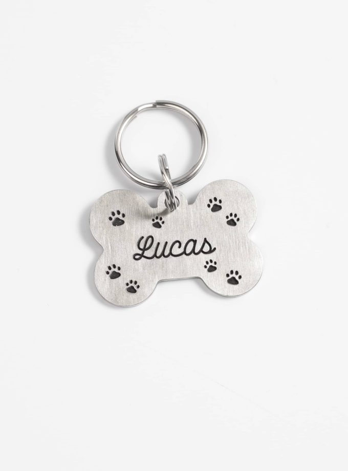 Pet ID Tag, para identificar a tu mascota, ya sea perro o gato. Hueso de acero inoxidable.