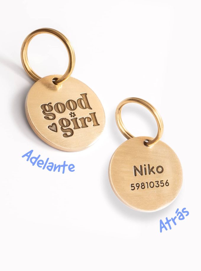 Good Girl / Pet Tag para identificar a tu perro