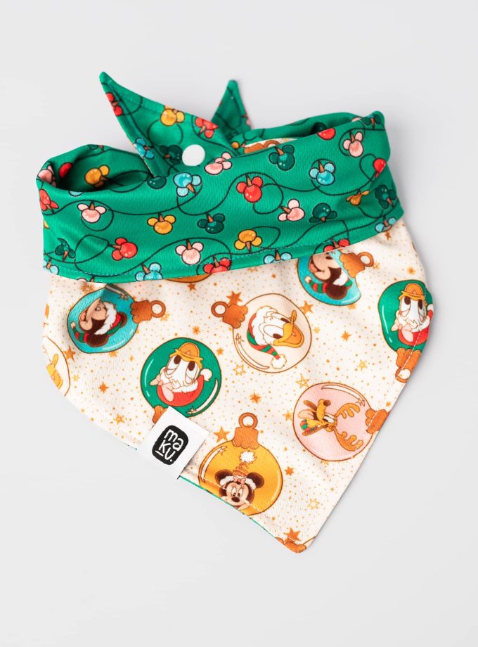 Mickey Christmas Bandana Reversible / Pañuelo Navideño para perros y gatos