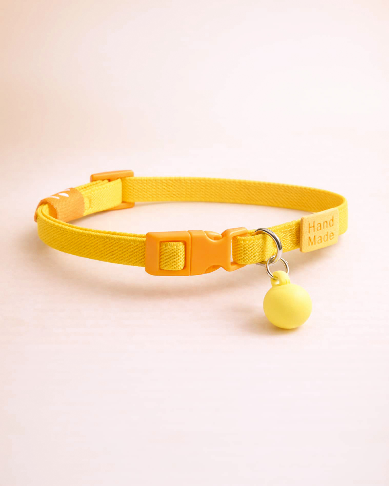 Collar para gato ajustable amarillo y naranja