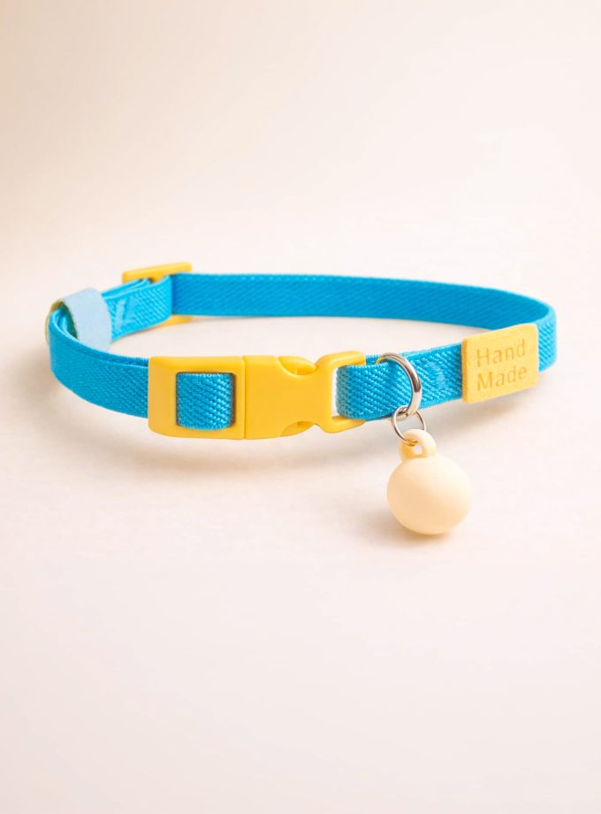 Collar para gato ajustable Azul y amarillo