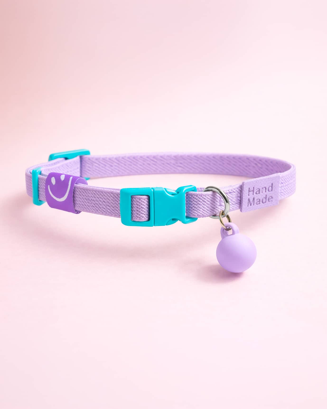 Collar para gato ajustable lila y turquesa