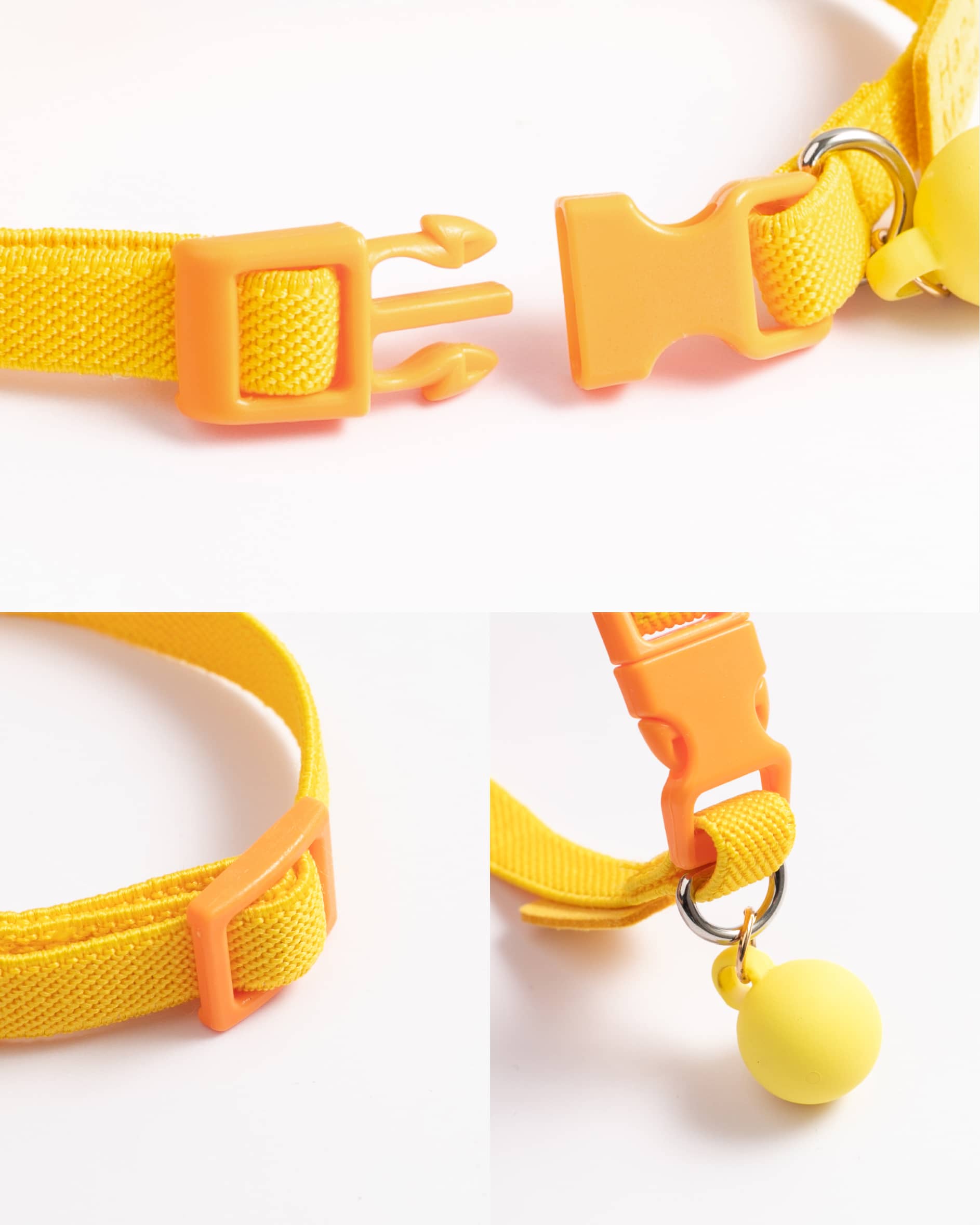Collar para gato ajustable amarillo y naranja - Imagen 2