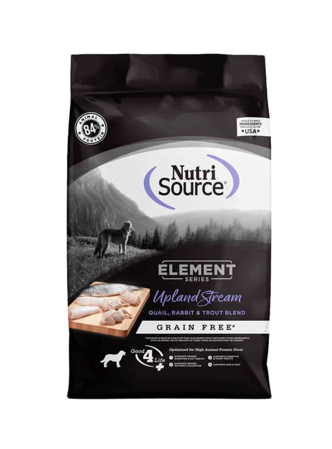 Nutrisource Element Series Upland Stream (Codorniz, conejo y trucha) Grain-Free (Sin granos)