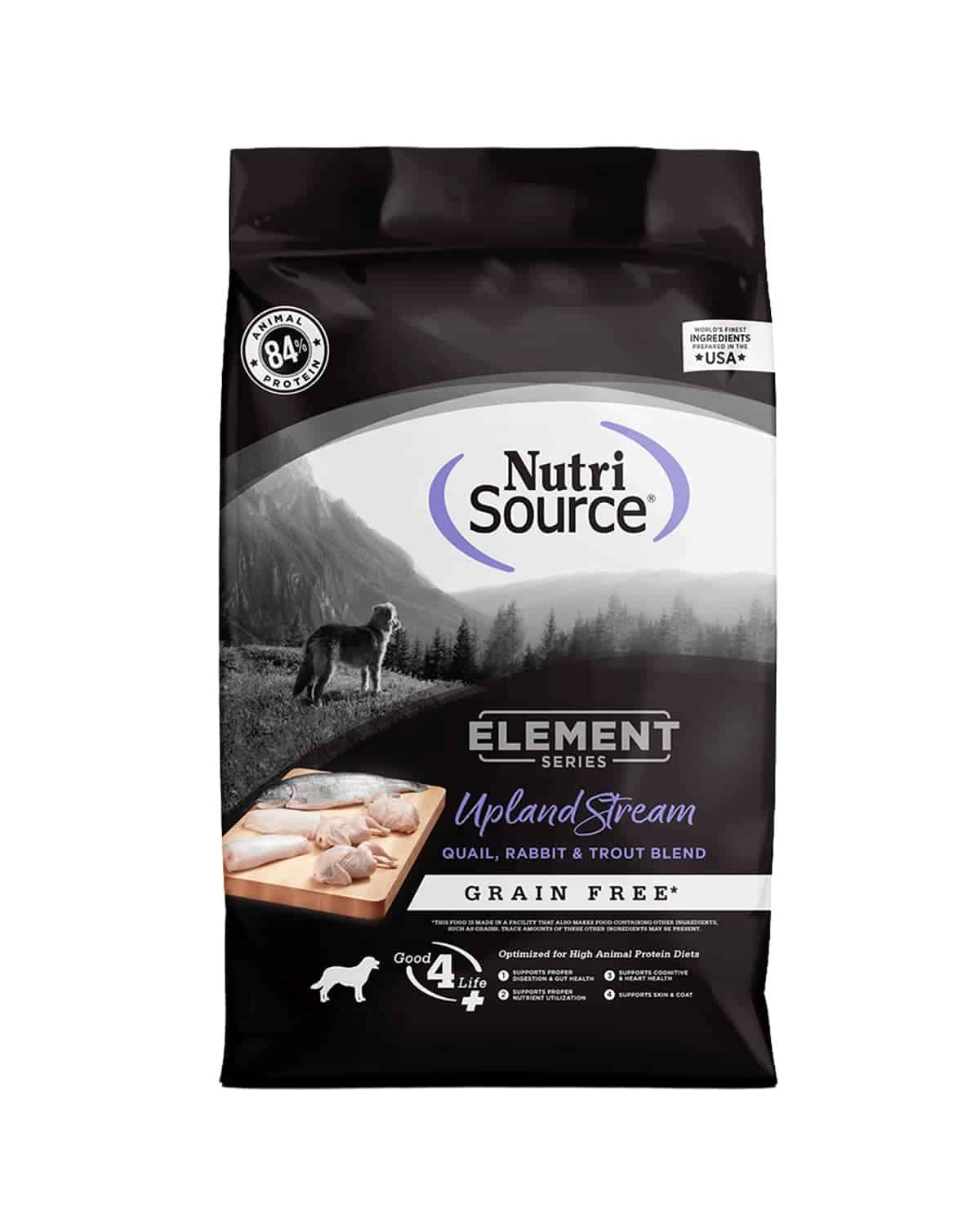 Nutrisource Element Series Upland Stream (Codorniz, conejo y trucha) Grain-Free (Sin granos)