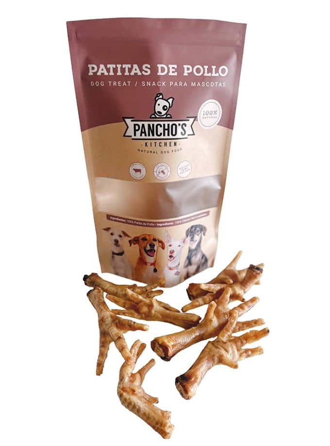 Bolsa de snack saludable de pollo, proteína pura, premios para mascotas Guatemala.