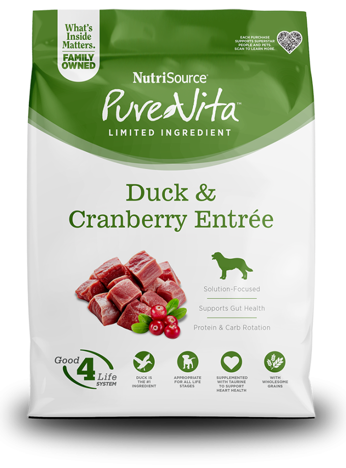 NutriSource Pure Vita Duck & Cranberry Entrée – Alimento para Perros
