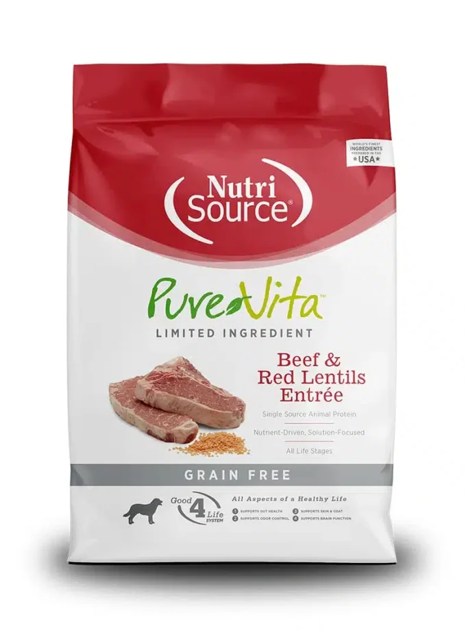 Nutrisource Pure Vita Beef And Red Lentils Grain Free – Alimento Para Perros