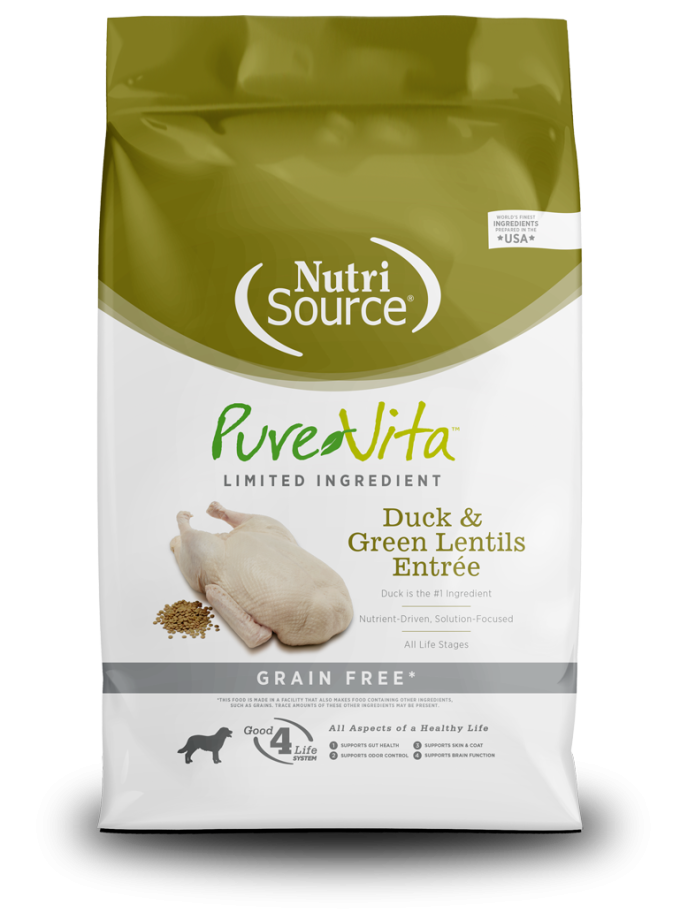 Nutrisource Pure Vita Duck & Green Lentils Entrée Para Perros