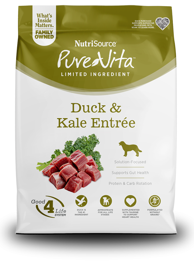 NutriSource Pure Vita Duck & Kale Entrée Grain Free – Alimento para Perros
