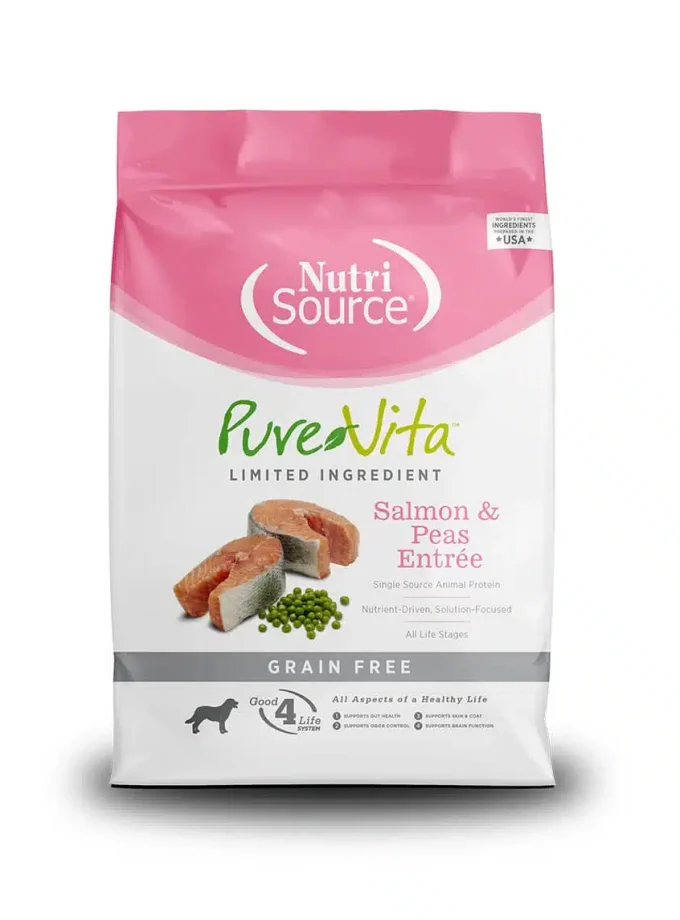 NutriSource Pure Vita Salmón & Guisantes Para Perros – Alimento Sin Granos