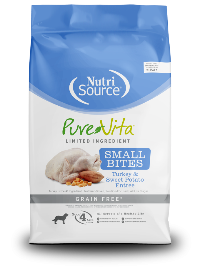 Nutrisource Pure Vita Pavo Y Camote Entrée Small Bites – Alimento Para Perros de Razas Pequeñas