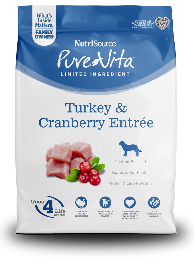 NutriSource Pure Vita Turkey & Cranberry Entrée – Alimento para Perros