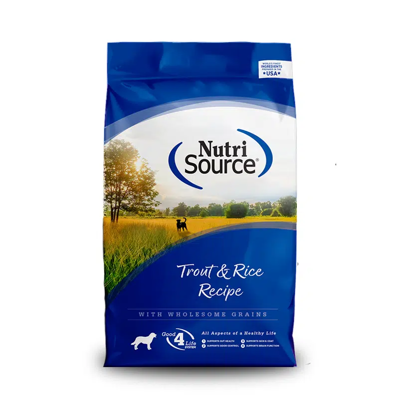 Nutrisource Trucha y Arroz – Alimento Altamente Digestible para Perros con Piel Sensible